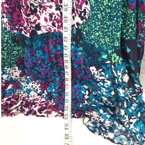 London Times Woman Peasant Balloon Sleeve Garden Floral Maxi Dress Size 20W - Picture 9 of 11